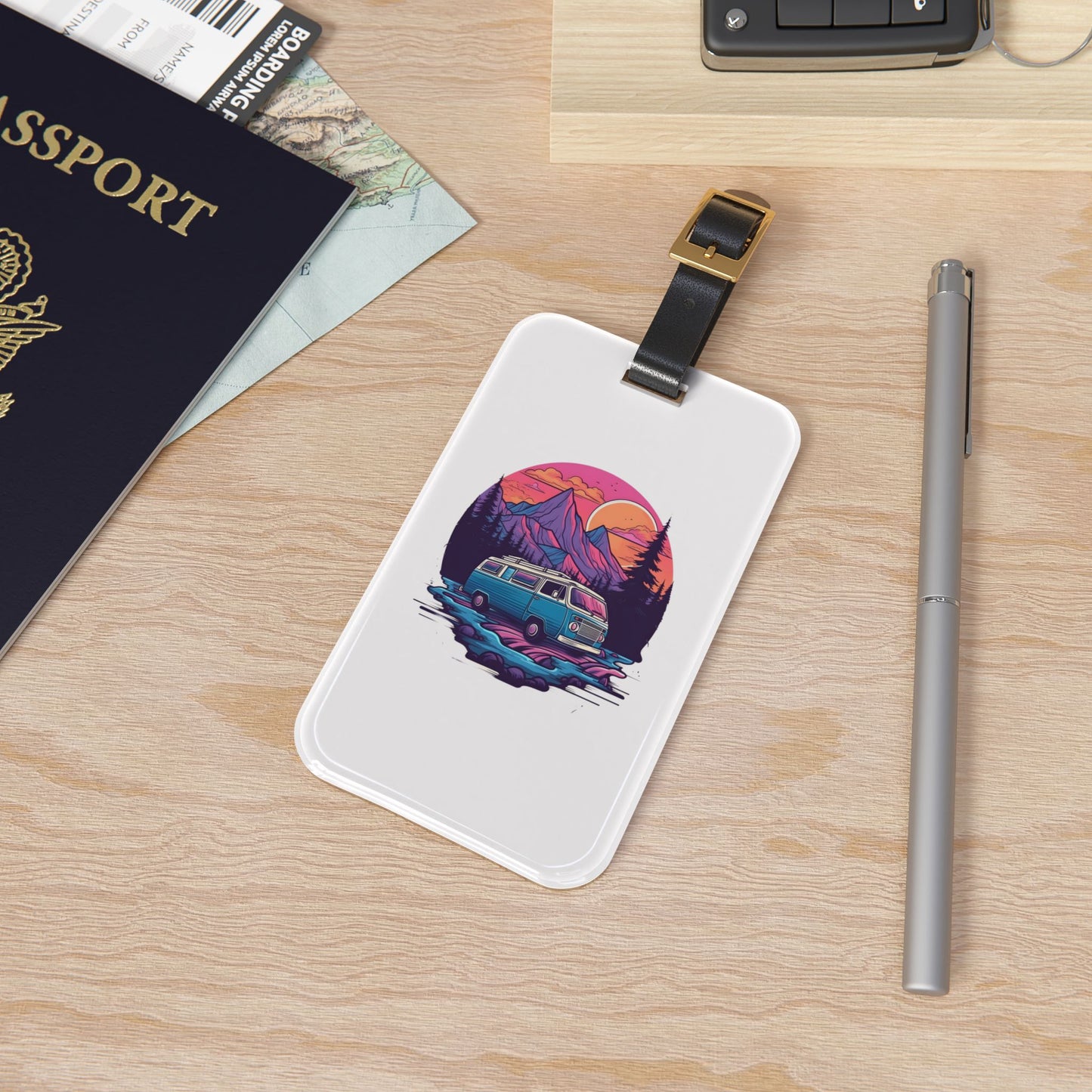 Van Life Luggage Tag - Retro Camper Travel Tag for Road Trips, RV & Adventure Lovers