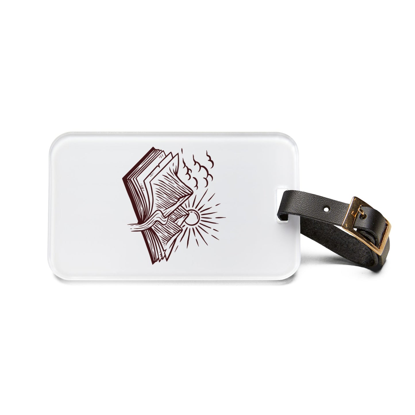 Journey Story Luggage Tag - Adventure Book & Mountain Illustration Travel Bag Tag