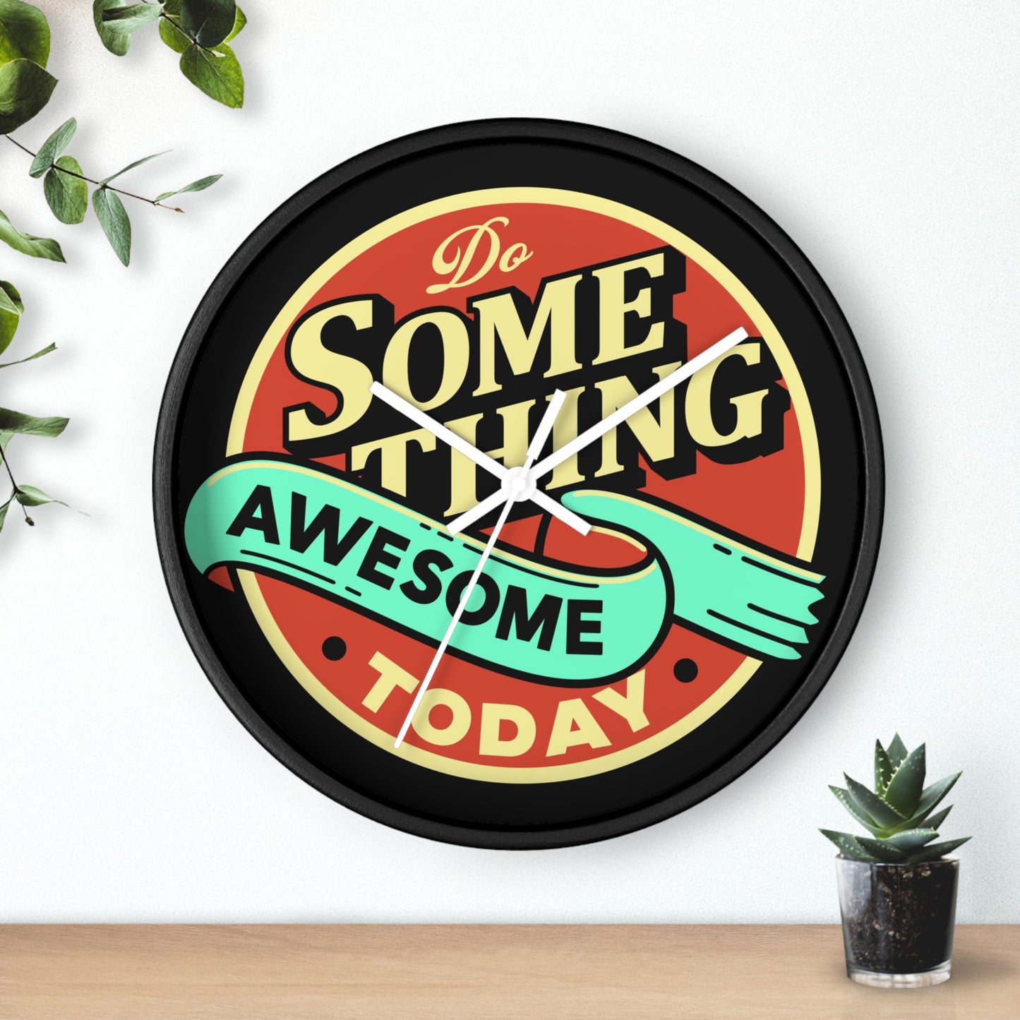 Do Something Awesome Today Wall Clock - Motivational Home Decor with Retro Typography
