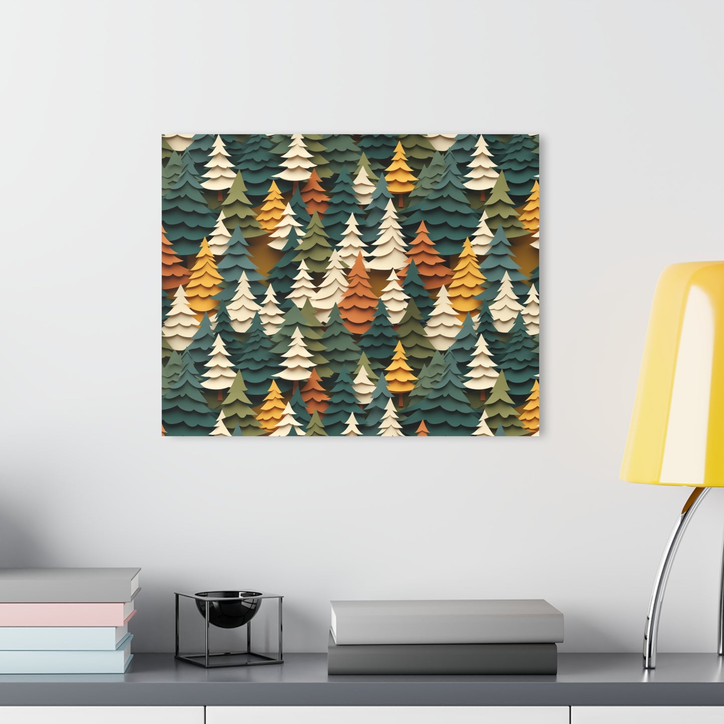 Forest Tree Pattern Acrylic Print - Cozy Woodland Wall Art, Nature Inspired Home Decor