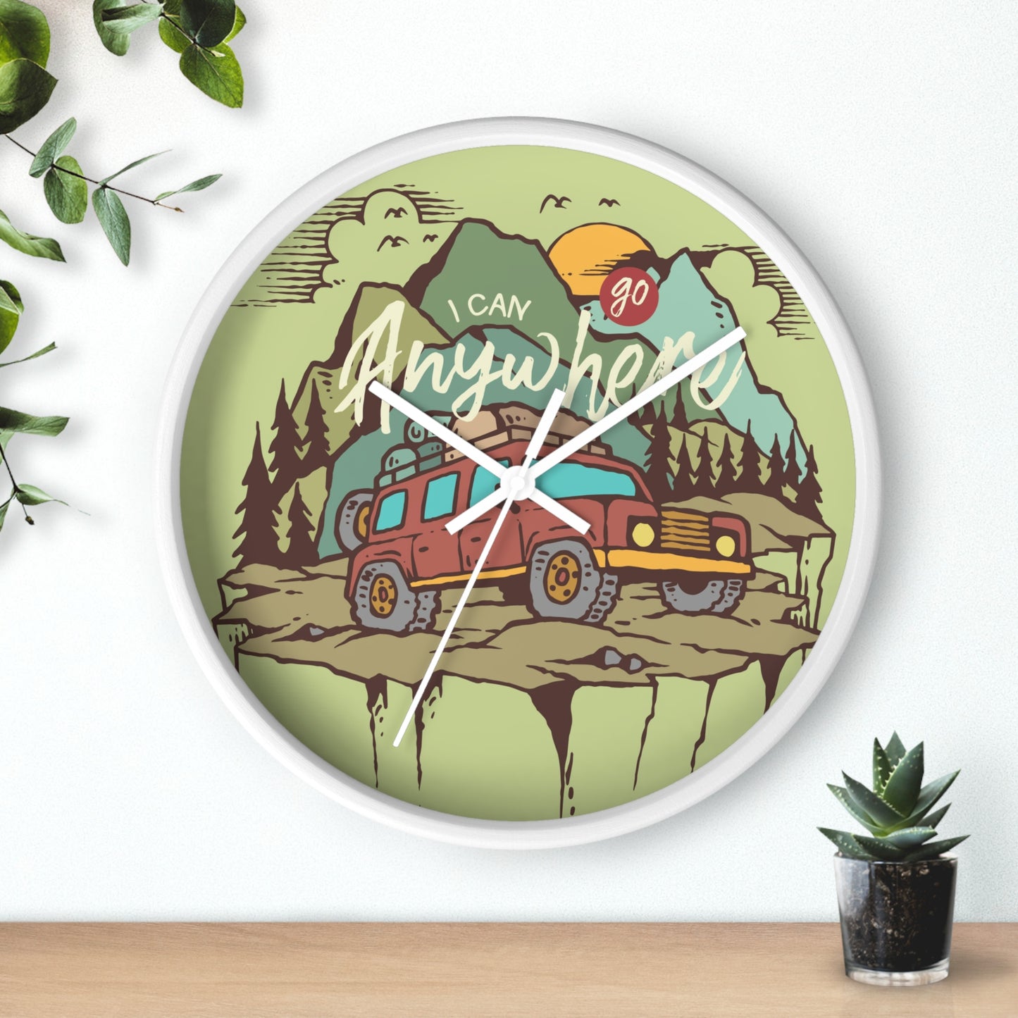 I Can Go Anywhere Wall Clock - Cozy Adventure Home Decor with Off Road Travel Art