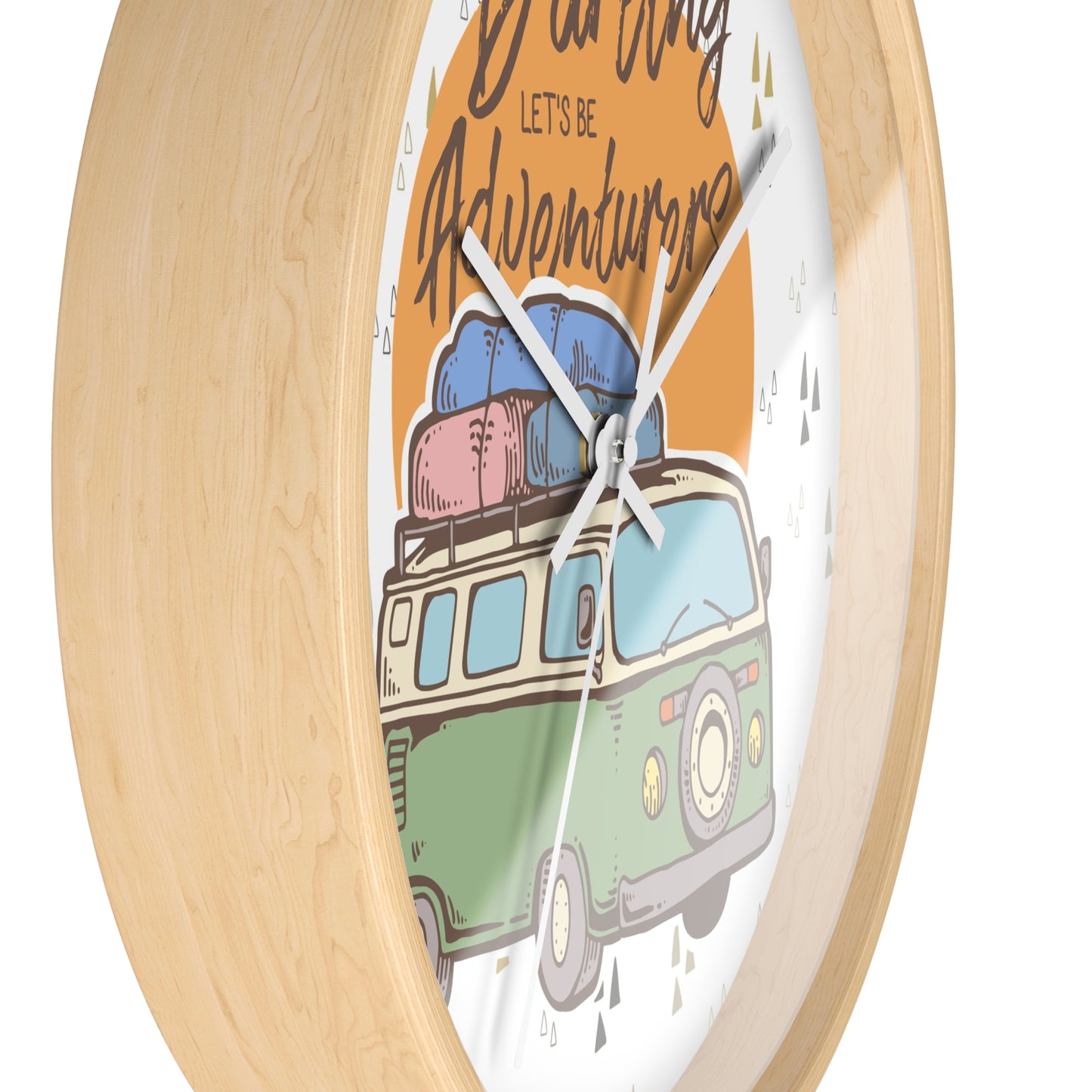 Van Life Wall Clock - Cozy Adventure Home Decor with Retro Travel Illustration