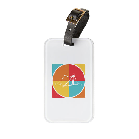 Minimalist Camping Luggage Tag - Abstract Tent Design Travel Tag for Outdoor & Adventure Lovers