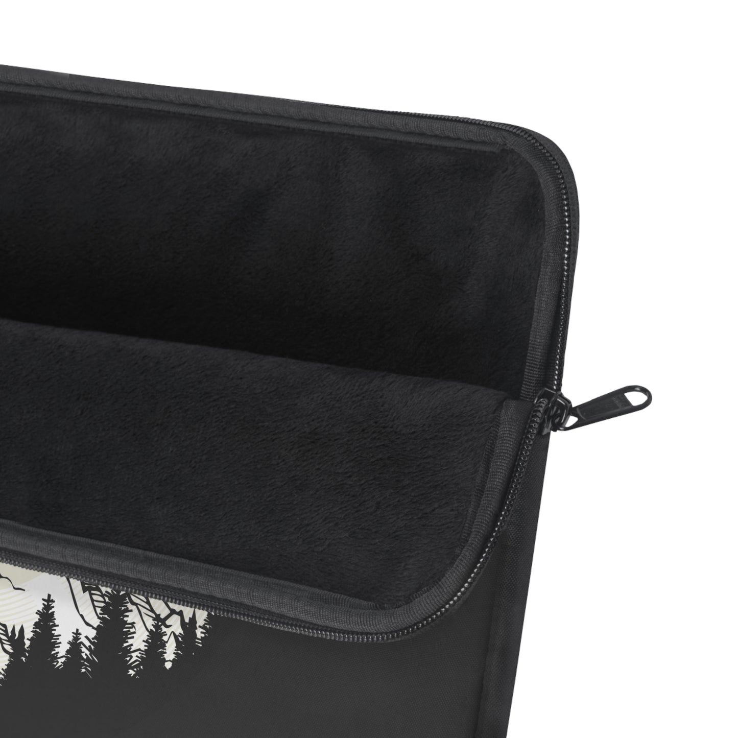 Minimal Mountain Sun Laptop Sleeve with Nature Night Illustration