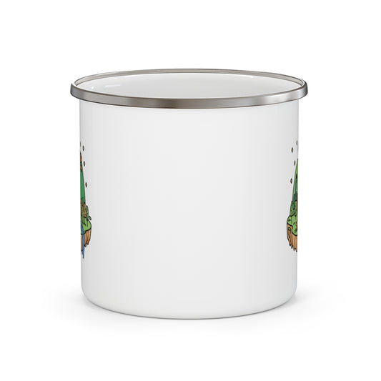 Cute Nature Enamel Camping Mug - Cozy Outdoor Coffee Mug for Campfire Mornings, Hiking & Nature Lovers