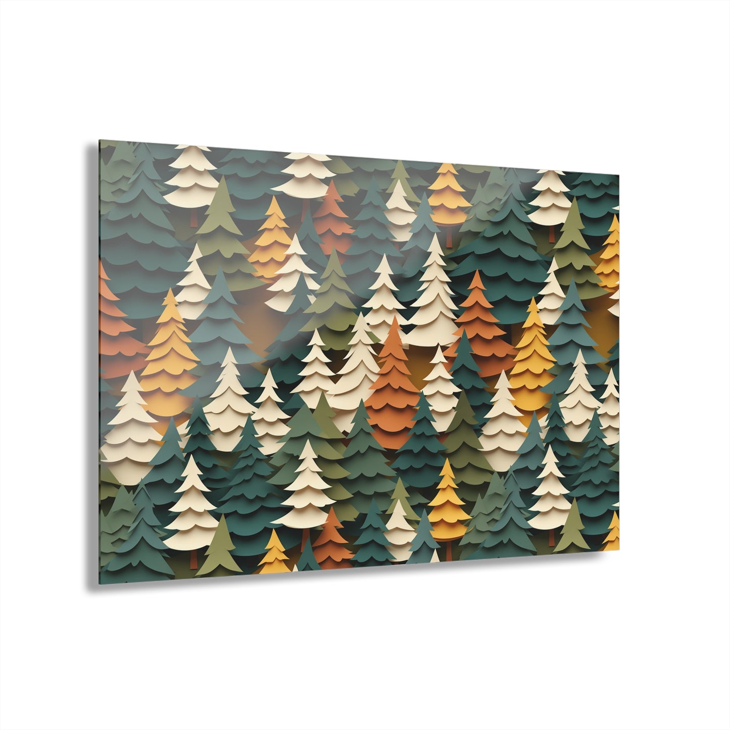 Forest Tree Pattern Acrylic Print - Cozy Woodland Wall Art, Nature Inspired Home Decor