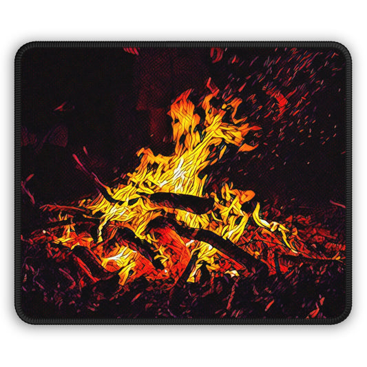 Campfire Glow Mouse Pad - Cozy Outdoor Desk Decor Inspired by Warm Night Moments