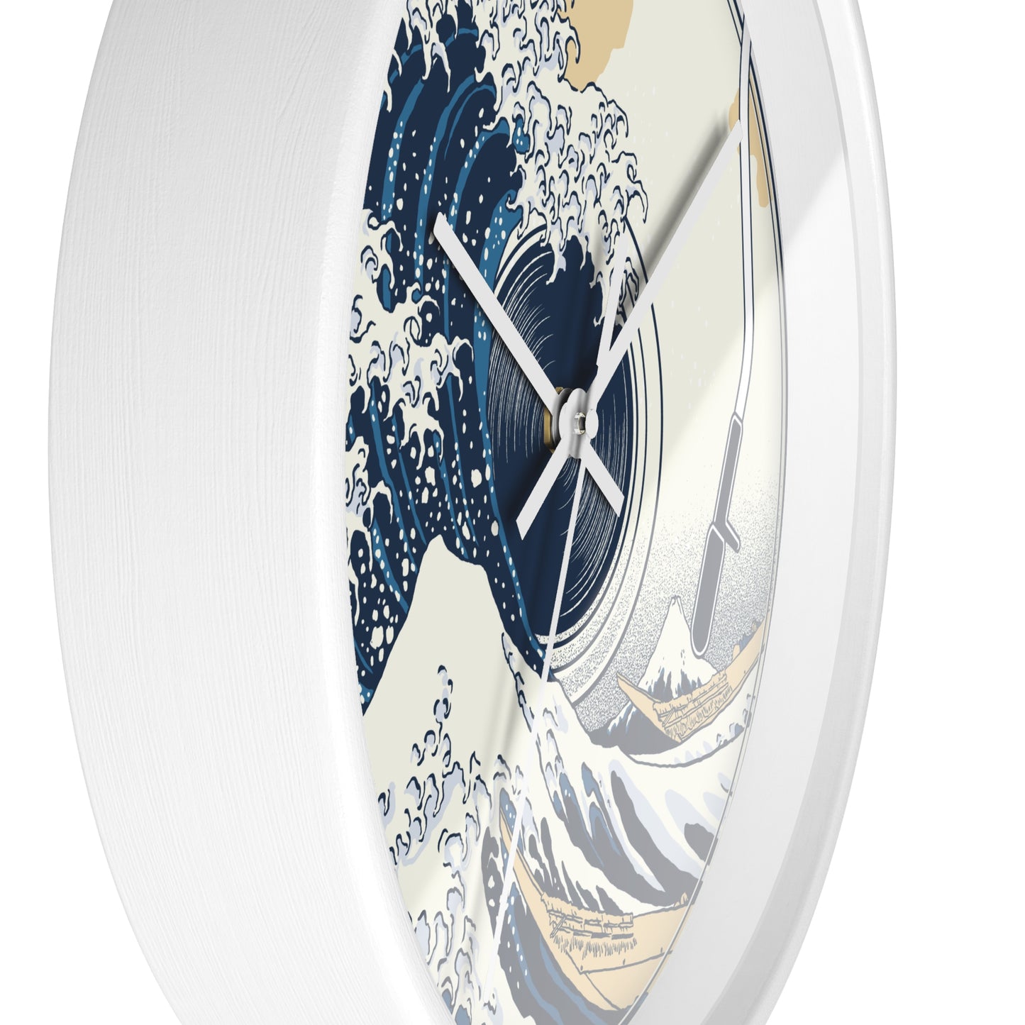 Ocean Wave Vinyl Wall Clock - Cozy Art Home Decor with Sound & Sea Illustration