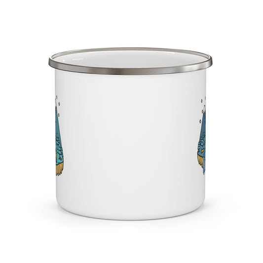 Cute Mountain Enamel Camping Mug - Cozy Night Camp Coffee Mug for Nature Lovers & Outdoor Adventures