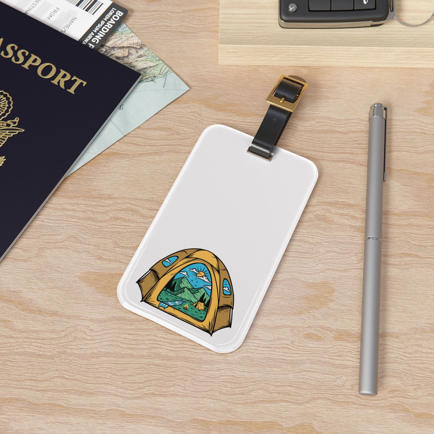 Camping Tent Luggage Tag - Outdoor Travel Tag for Campers & Adventure Lovers