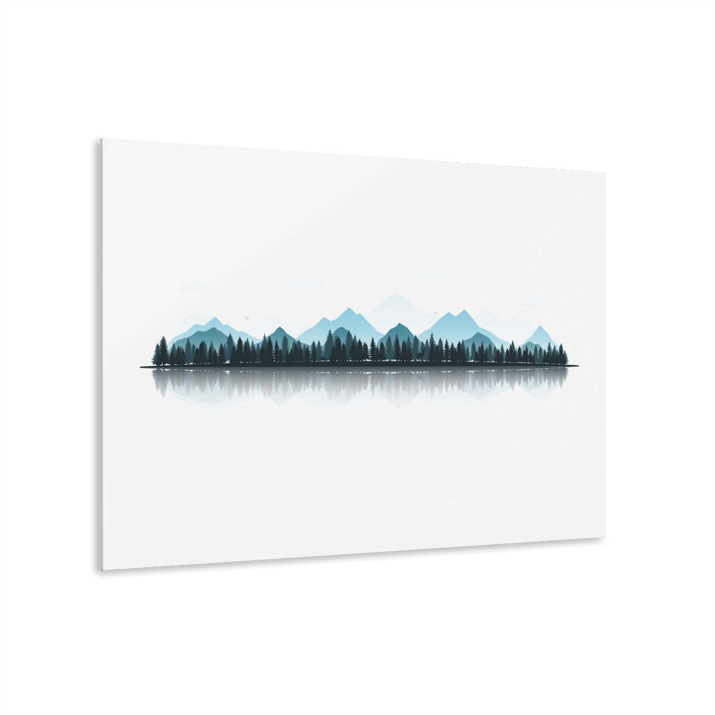 Minimal Mountain Landscape Acrylic Print - Calm Nature Wall Art, Modern Forest Home Decor