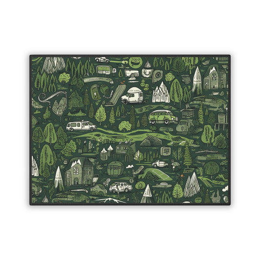 Mountain Map Pet Mat – Non-Slip Camping Placemat for Dogs & Cats, 18x24"