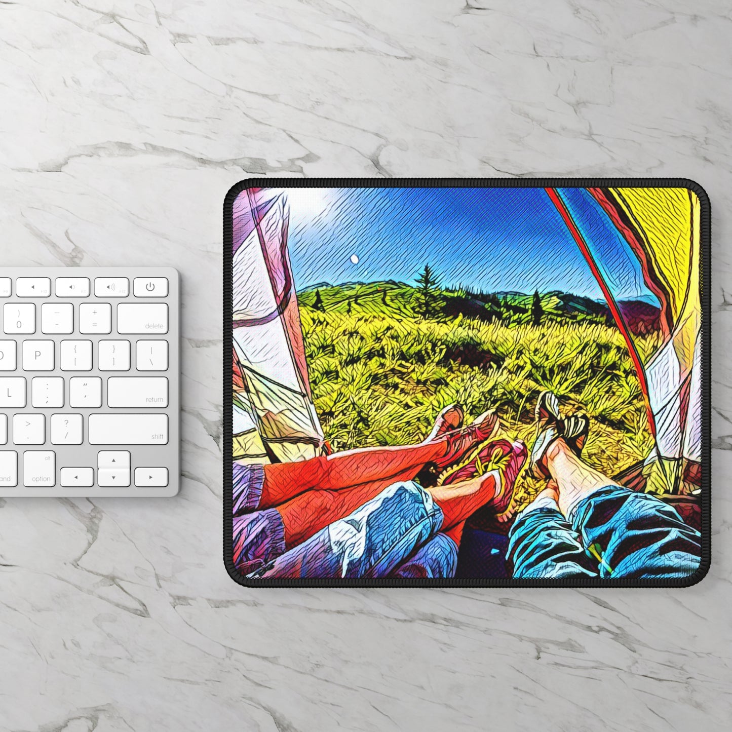 Camping Rest View Mouse Pad - Cozy Nature Desk Decor Inspired by Slow Outdoor Moments