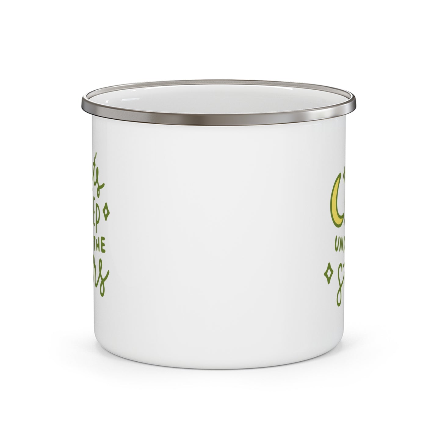 "Let’s Sleep Under the Stars" Camping Mug – Enamel 12oz Cup for Outdoor Lovers