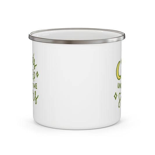 "Let’s Sleep Under the Stars" Camping Mug – Enamel 12oz Cup for Outdoor Lovers