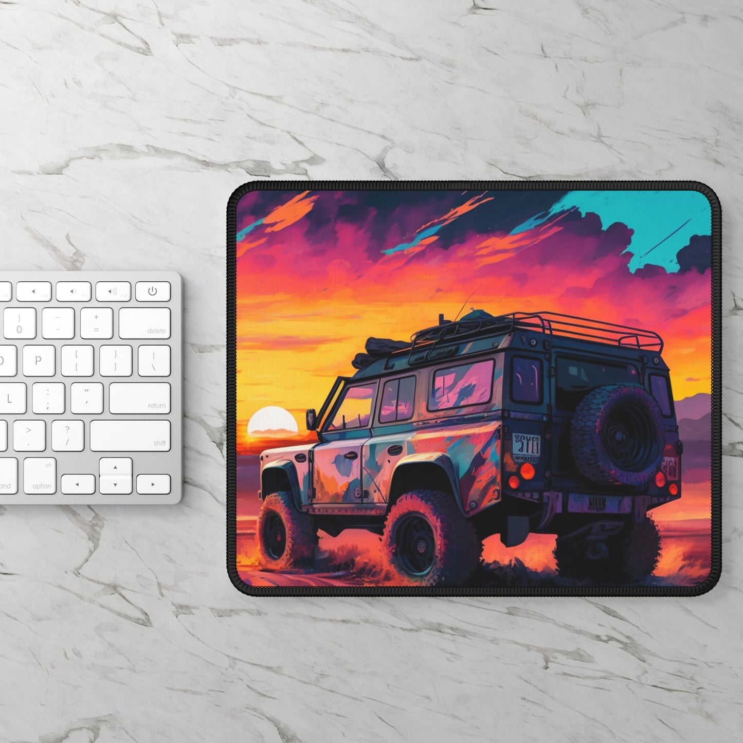 Sunset Overland Adventure Mouse Pad - Cozy Nature Desk Decor with Freedom on the Road