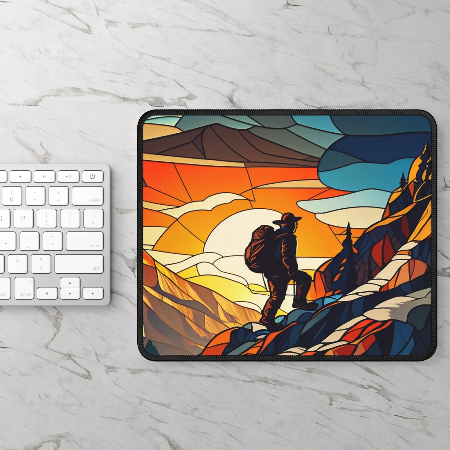 Mountain Hiker Mouse Pad - Cozy Nature Desk Accessory Inspired by Freedom and Adventure