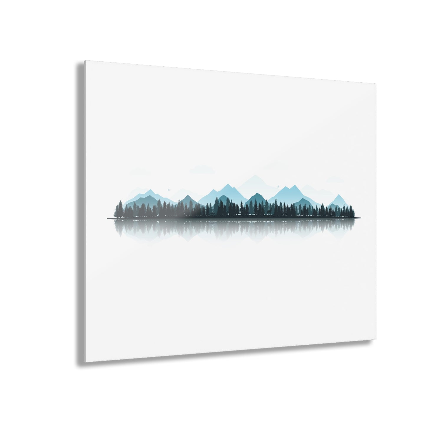 Minimal Mountain Landscape Acrylic Print - Calm Nature Wall Art, Modern Forest Home Decor