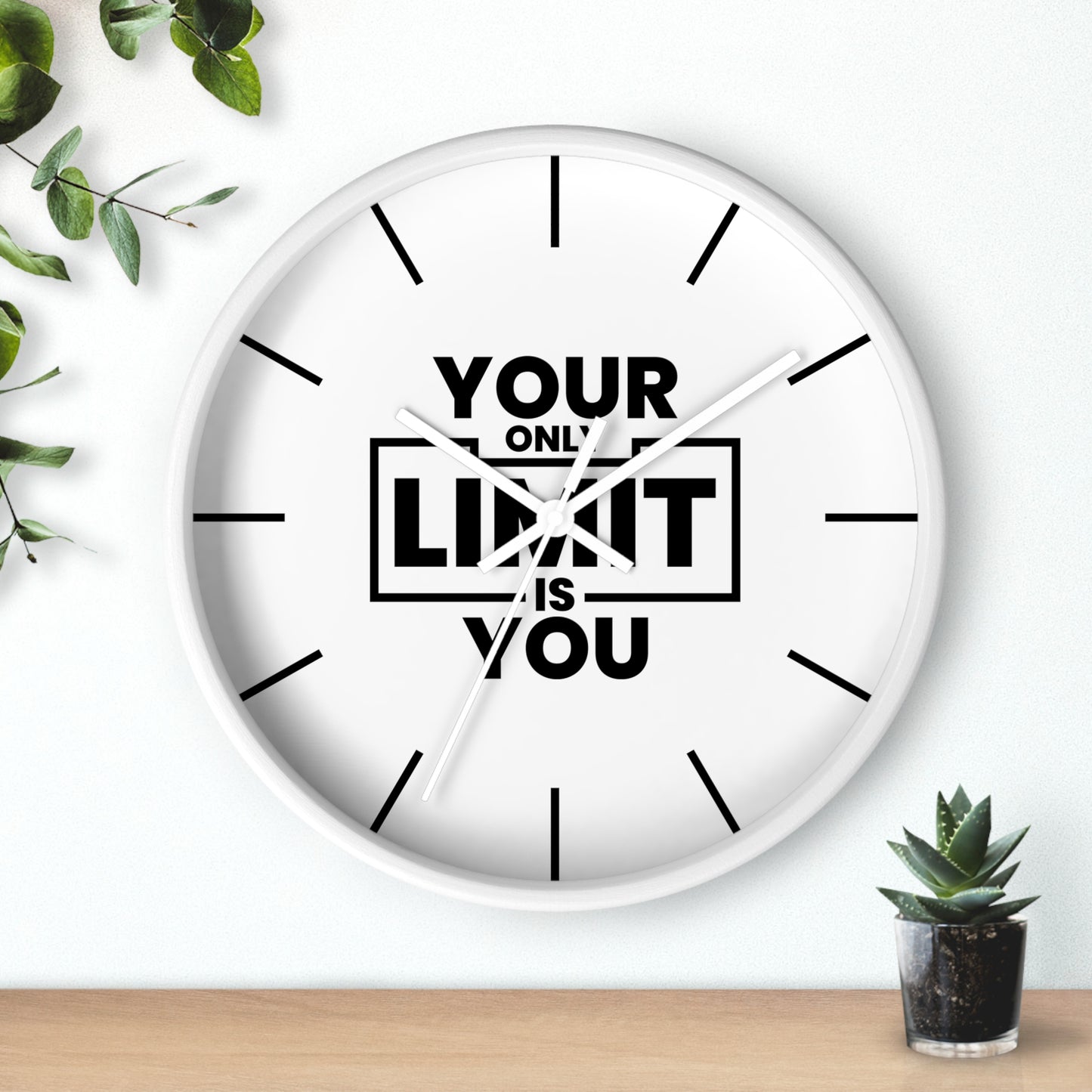 Your Only Limit Is You Wall Clock - Motivational Quote Clock, Minimal Modern Home Decor