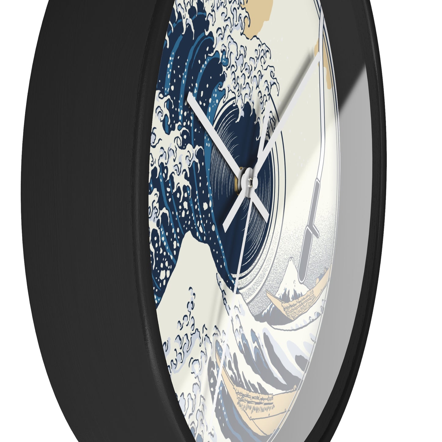 Ocean Wave Vinyl Wall Clock - Cozy Art Home Decor with Sound & Sea Illustration