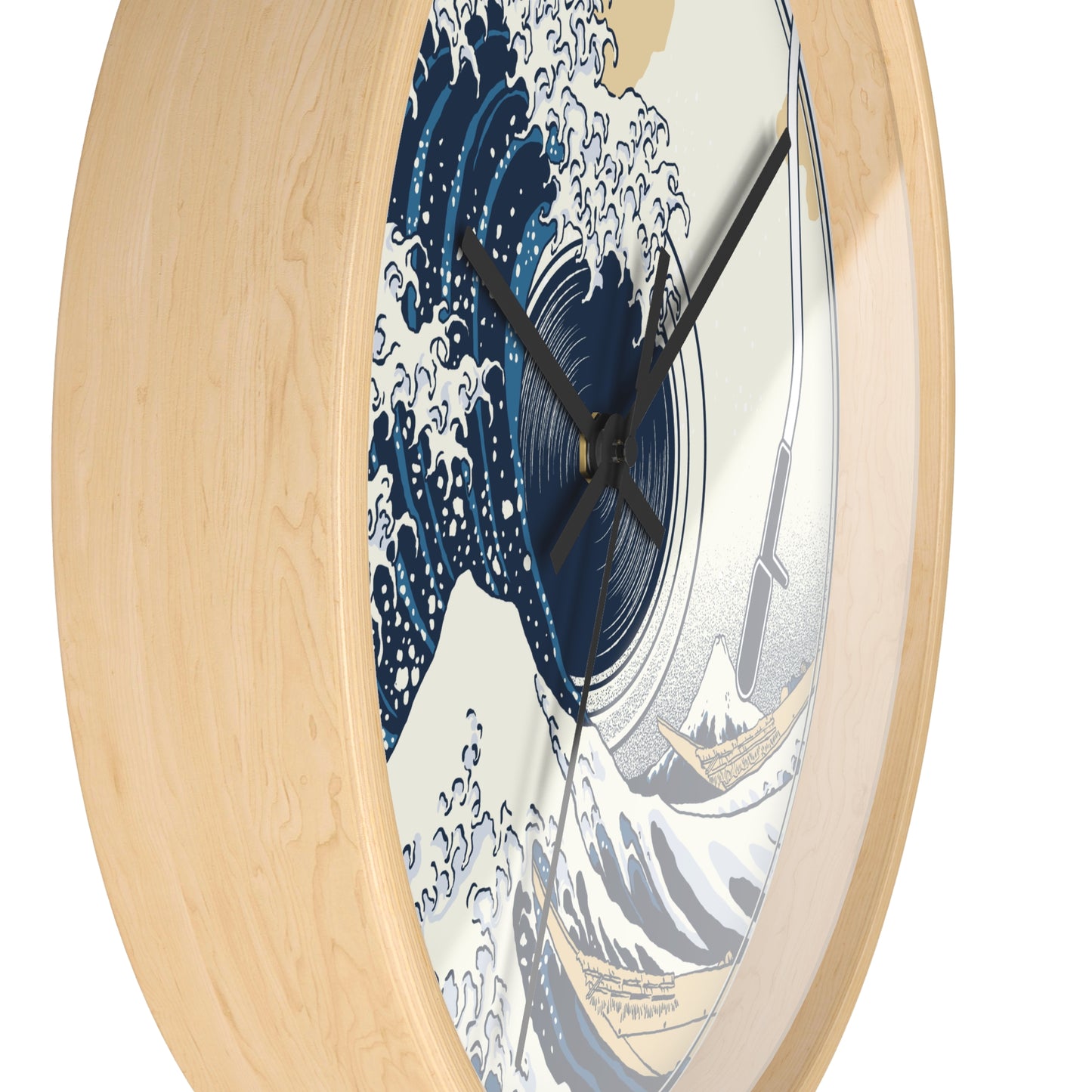 Ocean Wave Vinyl Wall Clock - Cozy Art Home Decor with Sound & Sea Illustration