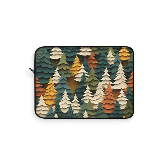Forest Pattern Laptop Sleeve - Cozy Woodland Protective Case for Nature Lovers & Everyday Travel