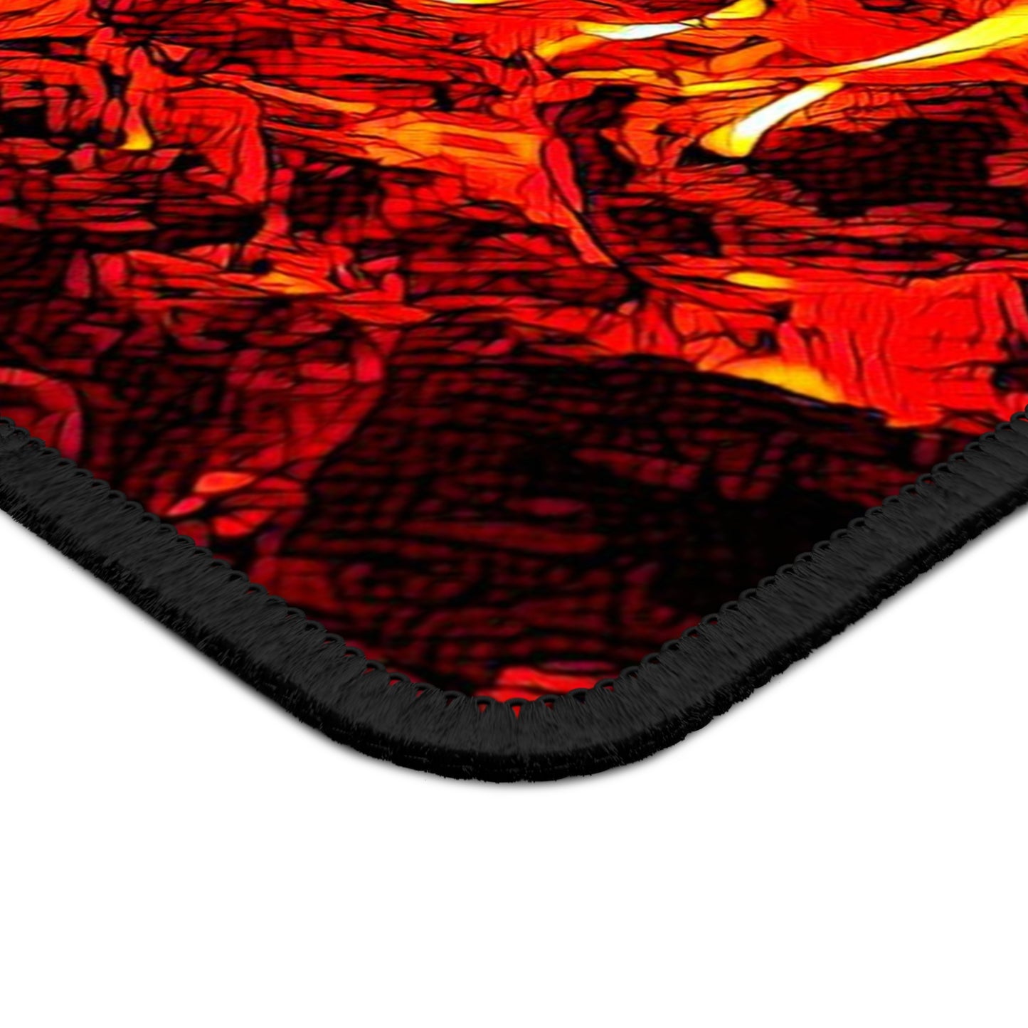 Campfire Flames Mouse Pad – Glowing Firewood Design