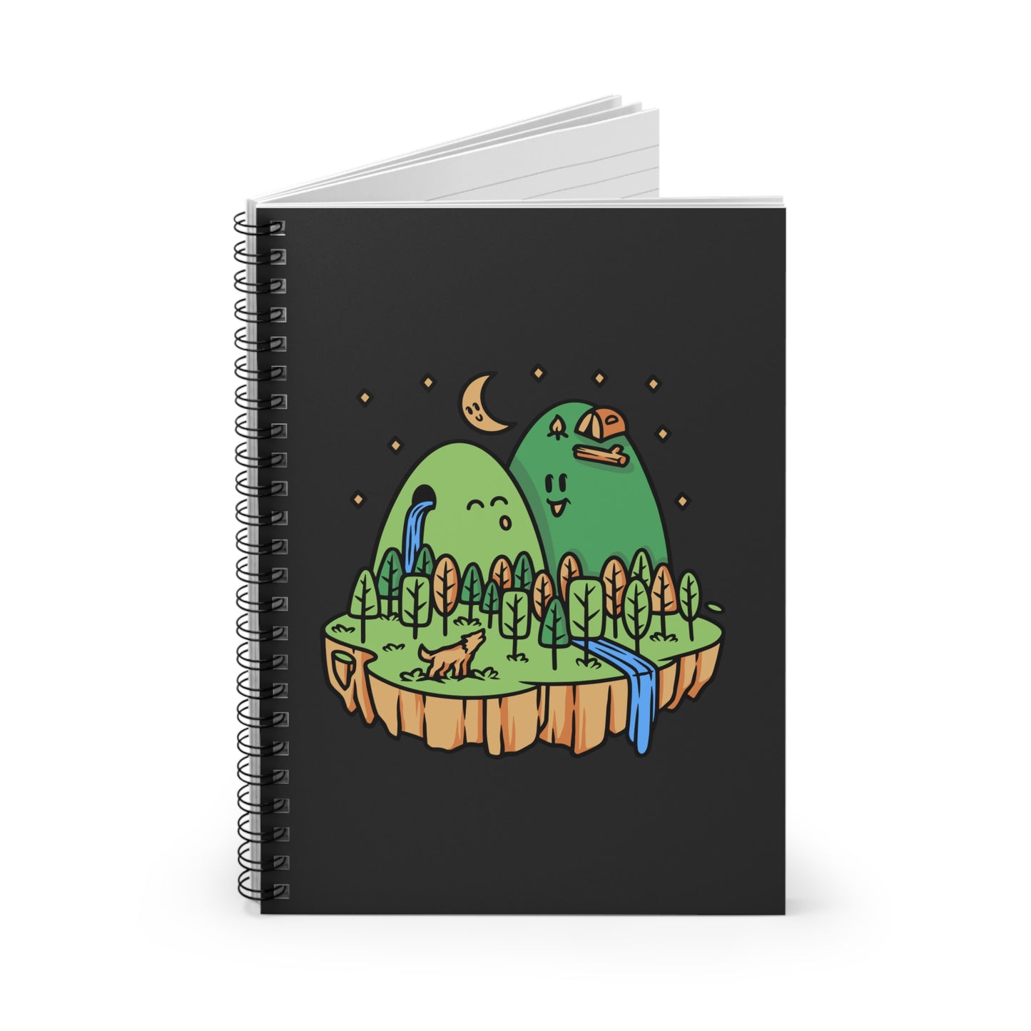 Cute Mountain Friends Spiral Notebook - Cozy Nature Journal for Calm Thoughts & Creative Writing