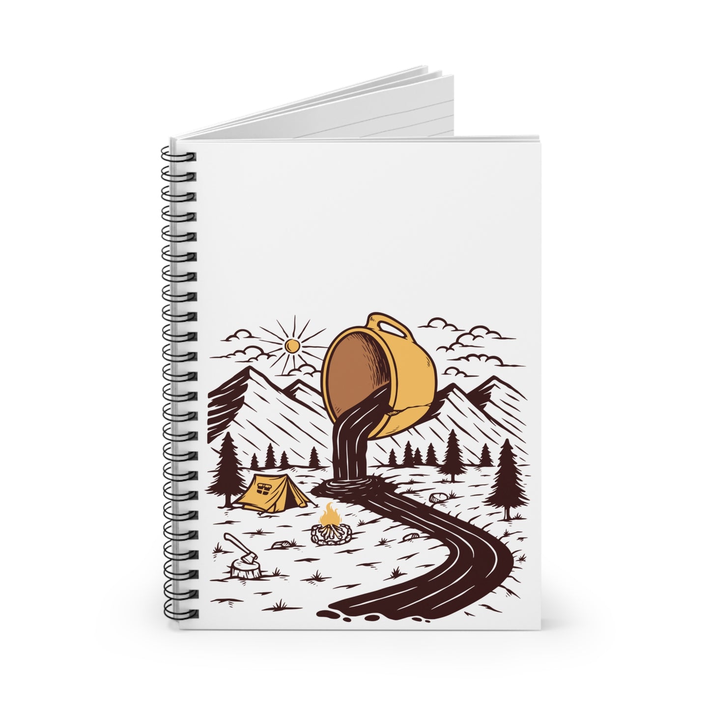 Coffee River Spiral Notebook - Camping and Outdoor Journal for Writing, Planning and Daily Notes