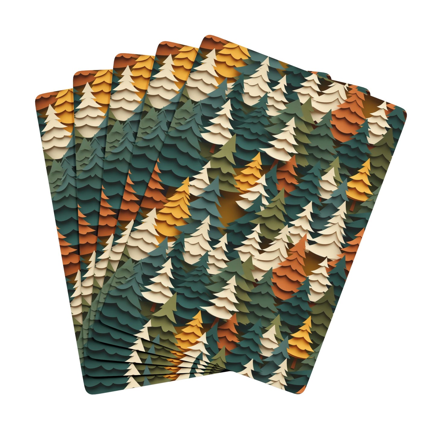 Forest Tree Pattern Playing Cards - Nature Inspired Card Deck, Cozy Outdoor Design Gift