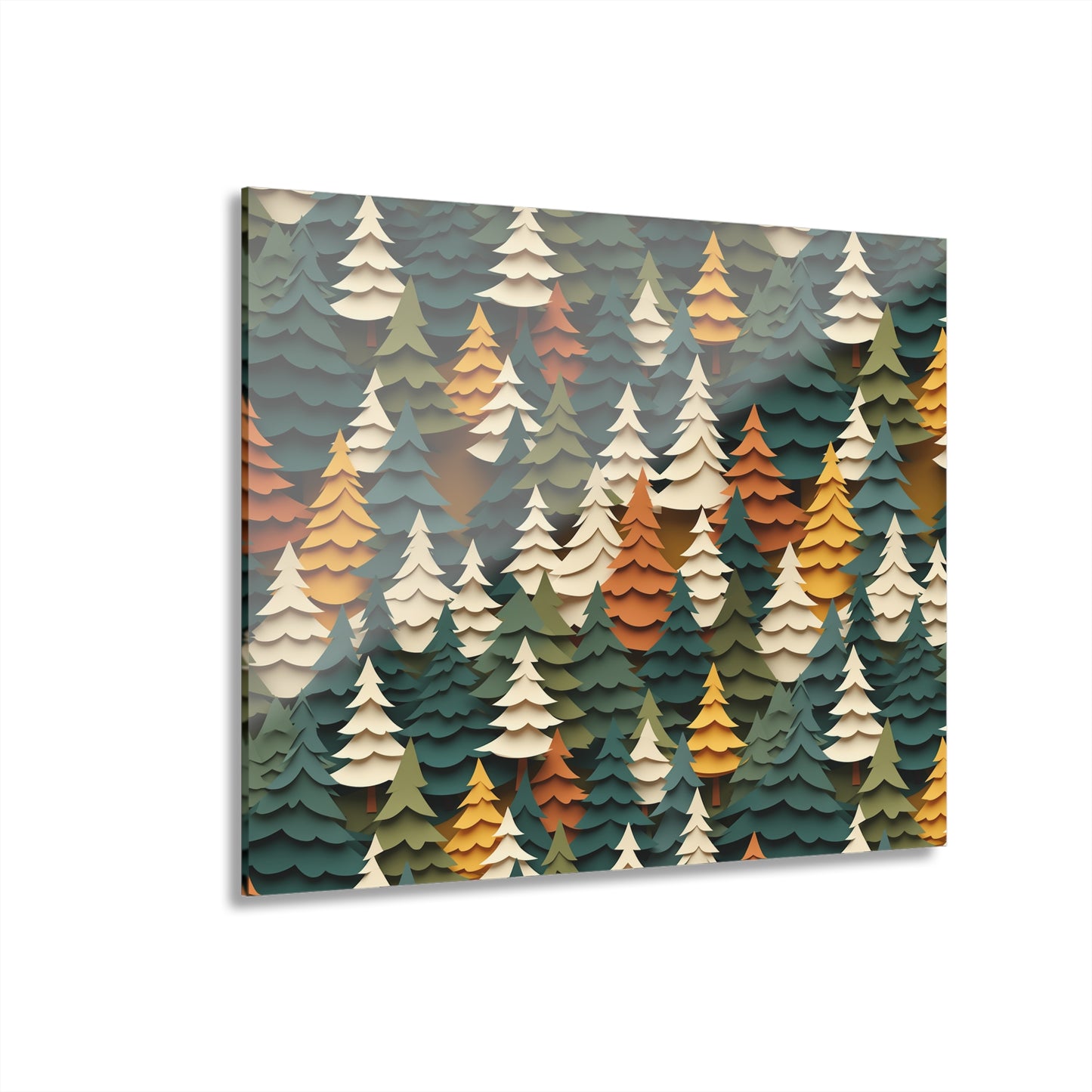 Forest Tree Pattern Acrylic Print - Cozy Woodland Wall Art, Nature Inspired Home Decor