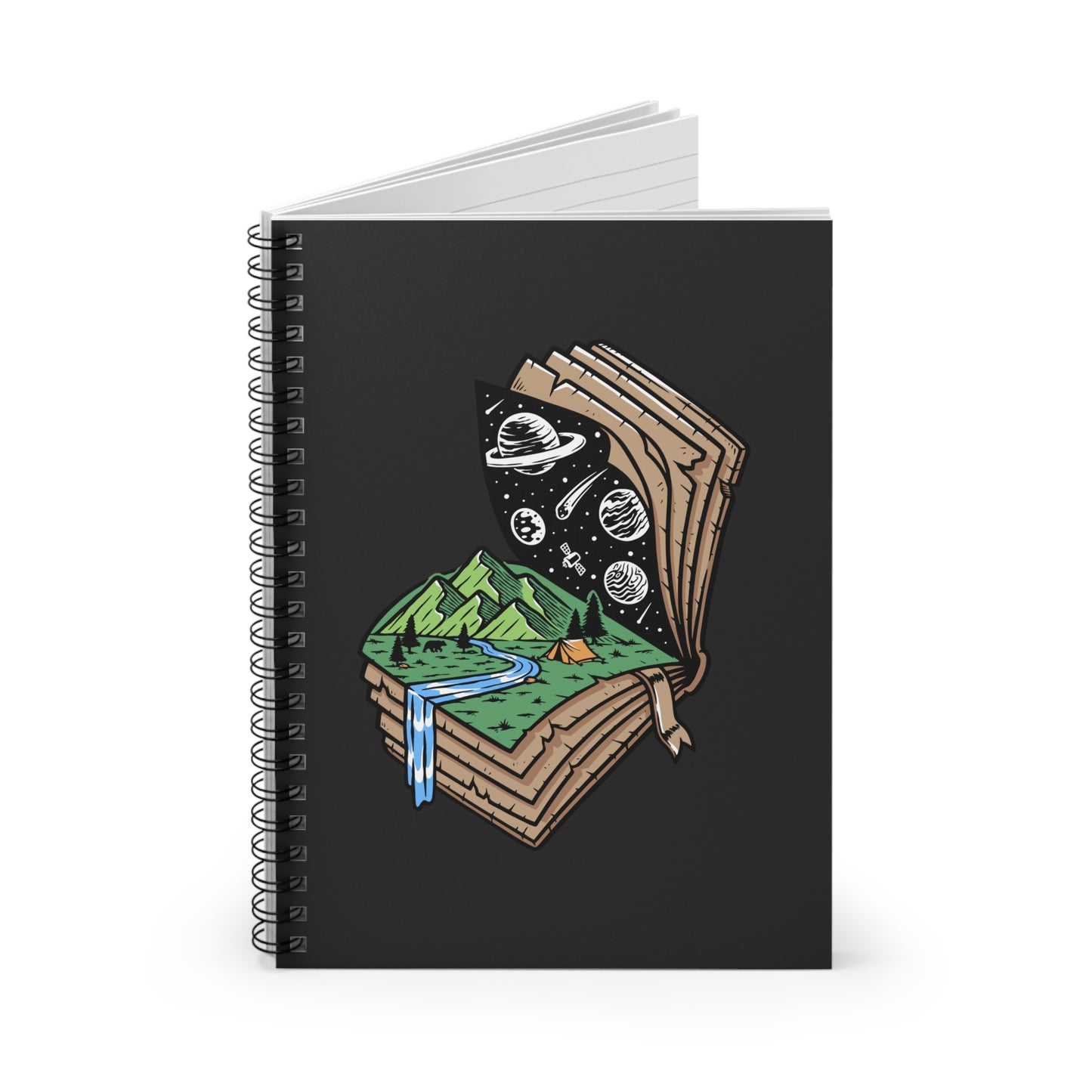Open Book Universe Spiral Notebook - Nature And Cosmos Journal for Dreamers, Writers And Explorers
