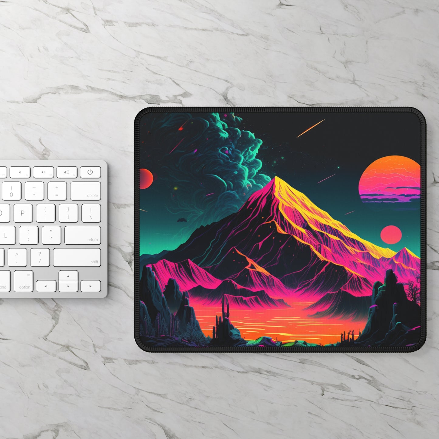 Cosmic Mountain Landscape Mouse Pad - Cozy Nature Desk Decor with Dreamy Night Vibes