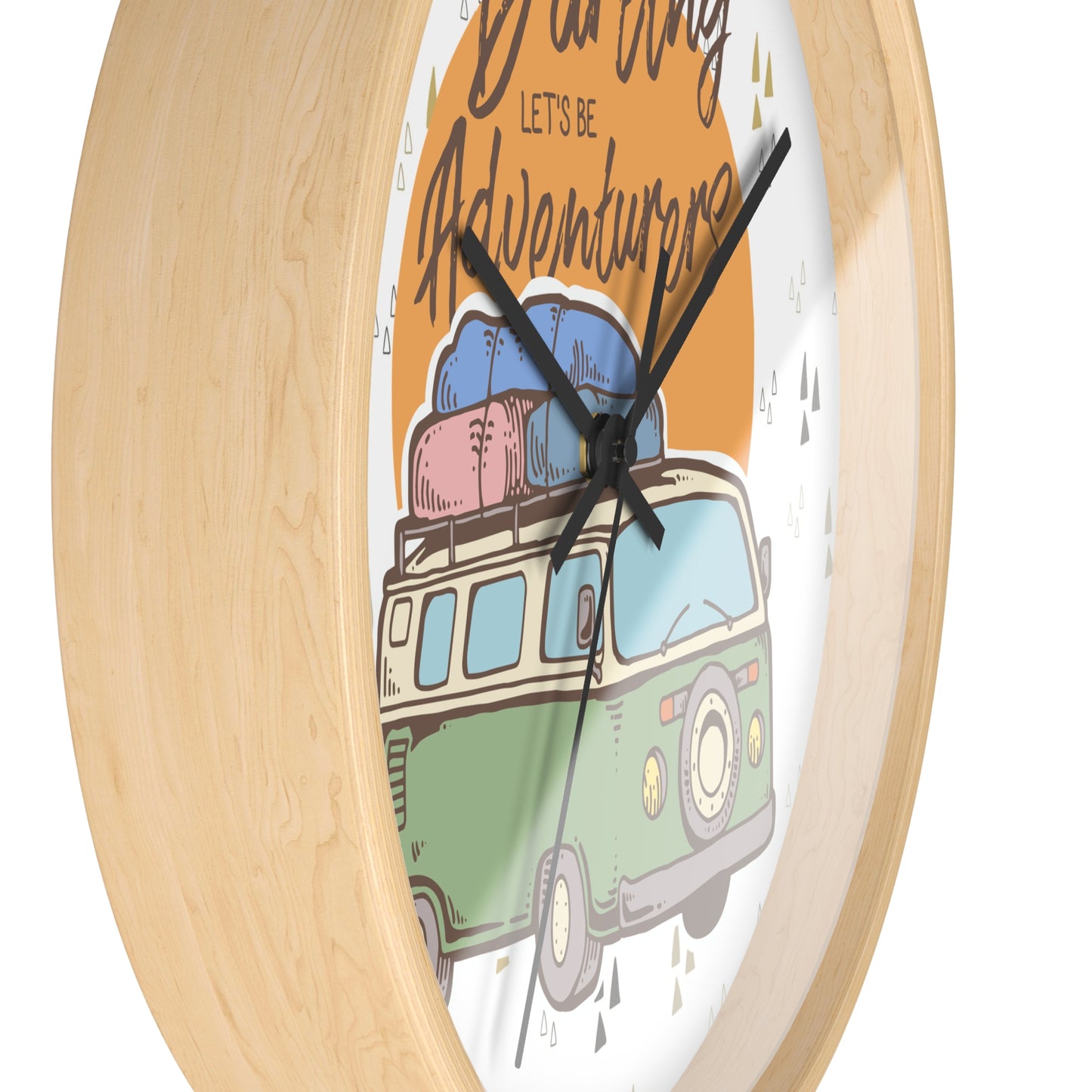 Van Life Wall Clock - Cozy Adventure Home Decor with Retro Travel Illustration