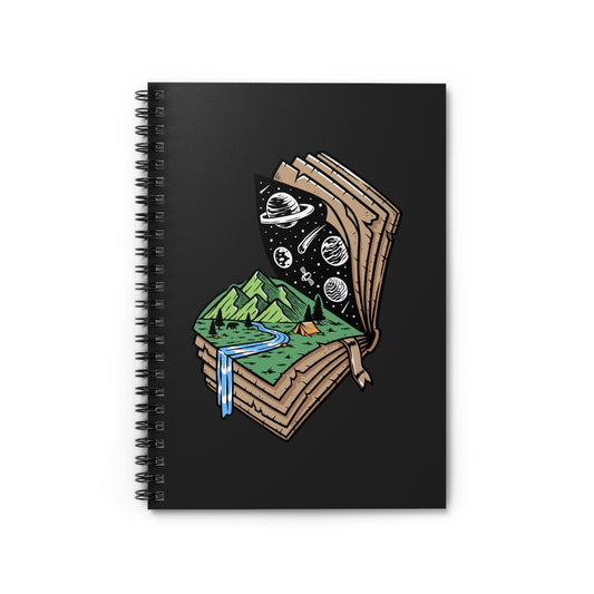 Open Book Universe Spiral Notebook - Nature And Cosmos Journal for Dreamers, Writers And Explorers