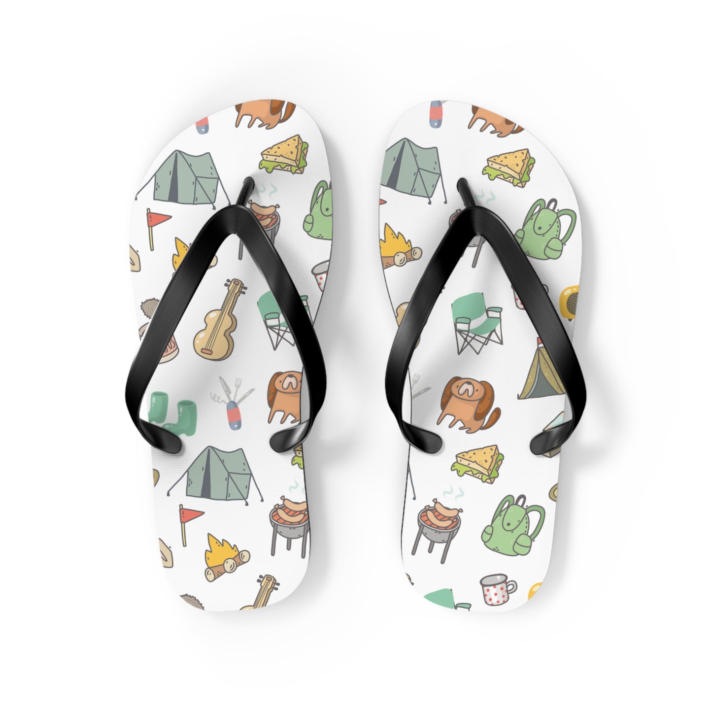 Funny Camping Flip Flops - Outdoor Adventure Sandals, Campsite Flip-Flops, Hiking Footwear, Summer Beach Shoes, Camping Gift