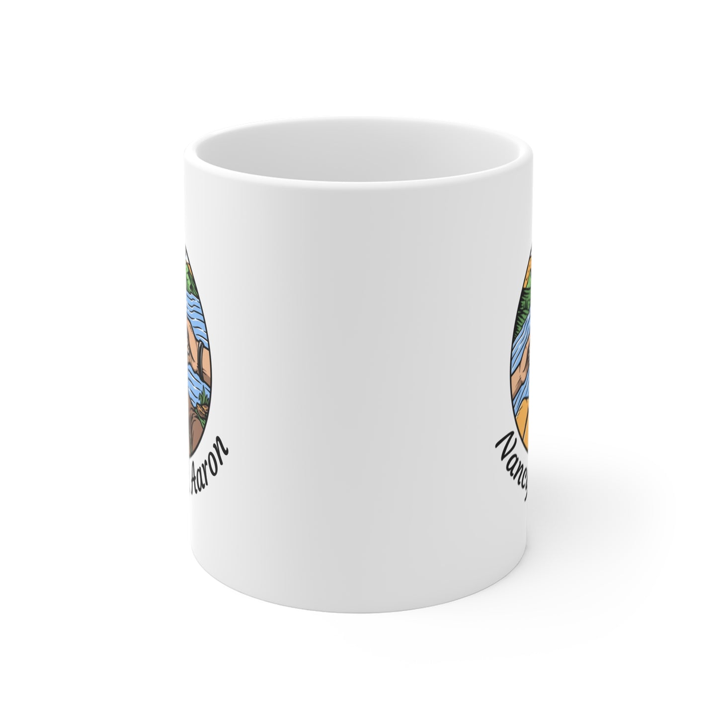Personalized Travel Cheers Mug - Custom Couple Names Adventure Coffee Cup