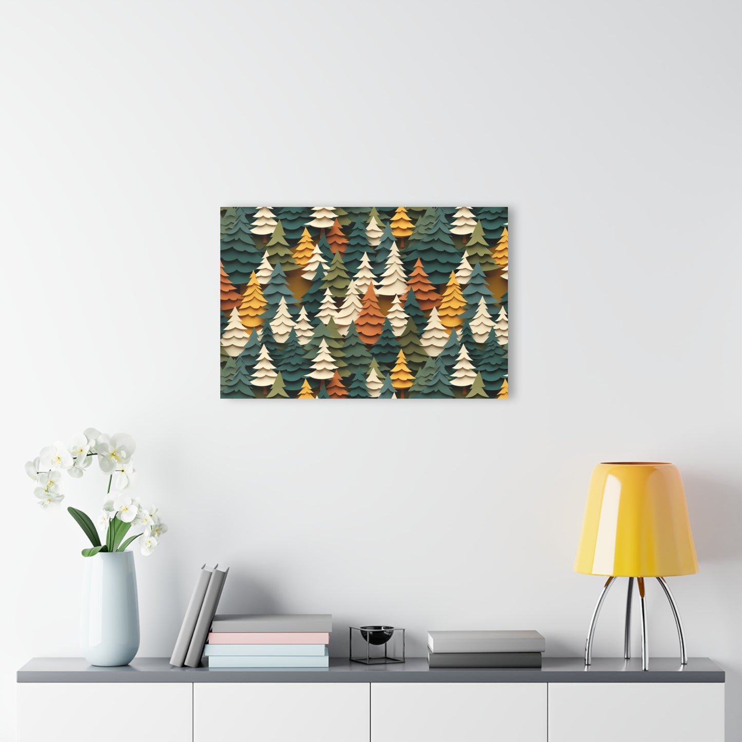 Forest Tree Pattern Acrylic Print - Cozy Woodland Wall Art, Nature Inspired Home Decor