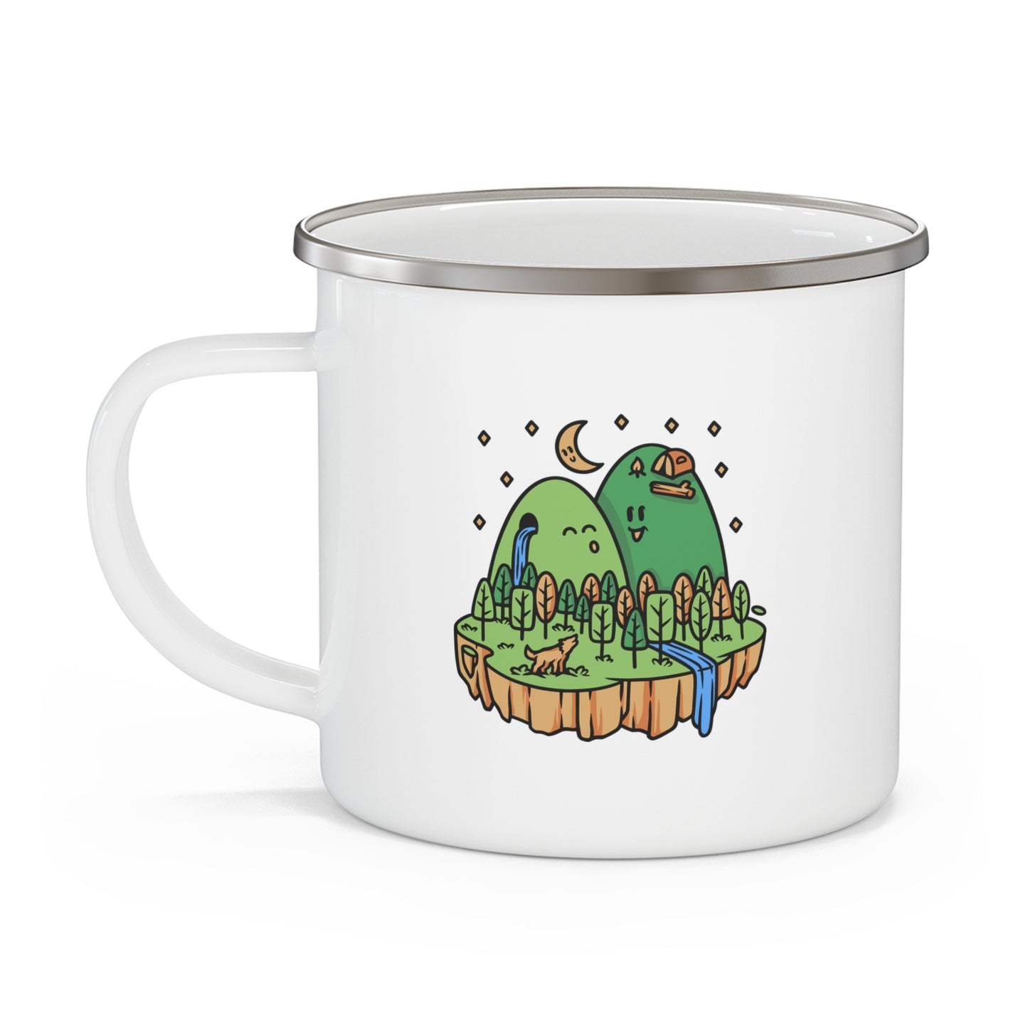 Cute Nature Enamel Camping Mug - Cozy Outdoor Coffee Mug for Campfire Mornings, Hiking & Nature Lovers