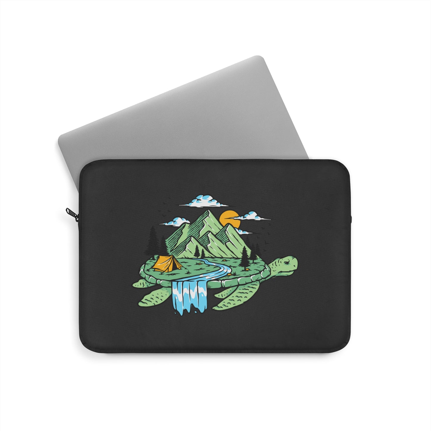 Nature on a Turtle Laptop Sleeve - Whimsical Outdoor Protective Case for Nature Lovers & Dreamers