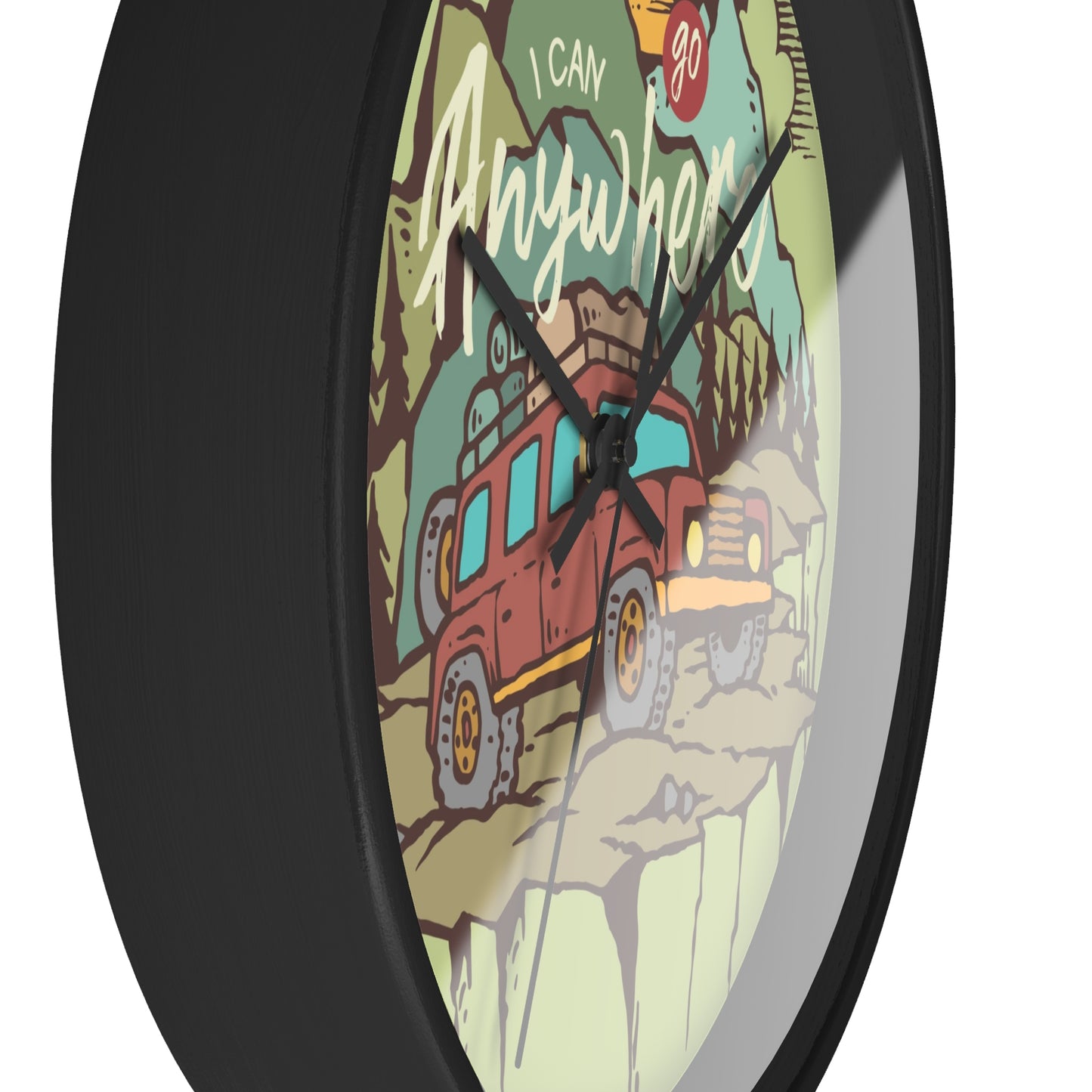 I Can Go Anywhere Wall Clock - Cozy Adventure Home Decor with Off Road Travel Art