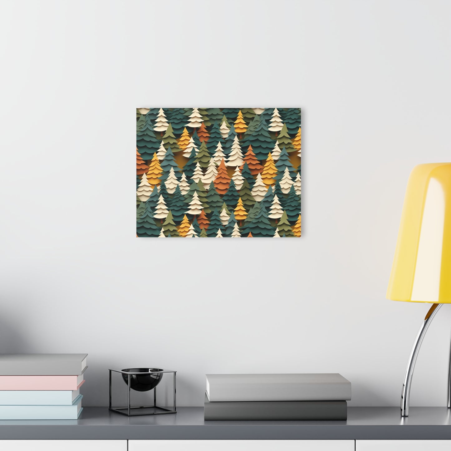Forest Tree Pattern Acrylic Print - Cozy Woodland Wall Art, Nature Inspired Home Decor