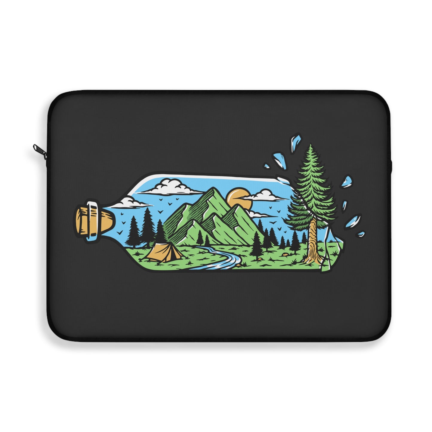 Adventure in a Bottle Laptop Sleeve - Nature Illustration Protective Case for Travelers & Outdoor Souls