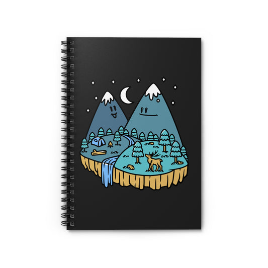 Cute Night Mountains Spiral Notebook - Cozy Moonlit Nature Journal for Calm Writing & Journaling