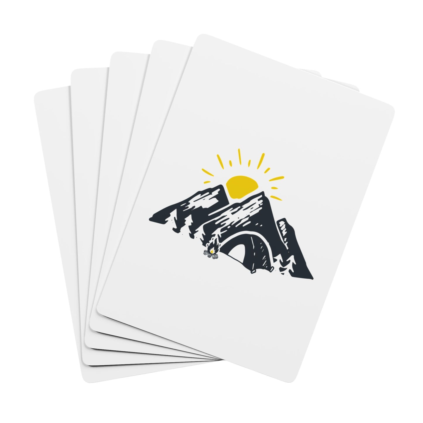 Minimal Camping Playing Cards - Mountain Sunrise Card Deck, Outdoor Inspired Game Gift