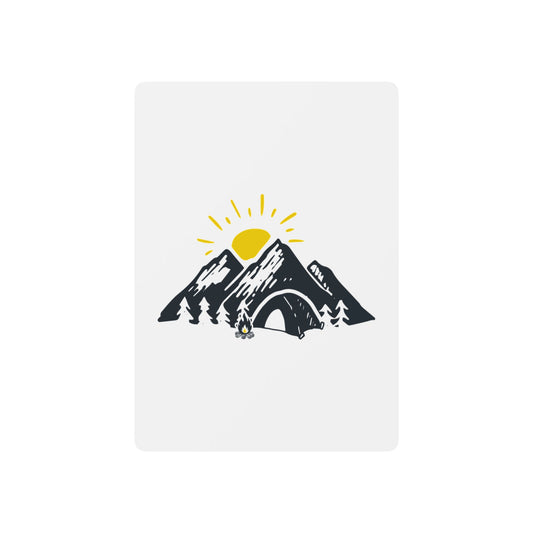 Minimal Camping Playing Cards - Mountain Sunrise Card Deck, Outdoor Inspired Game Gift