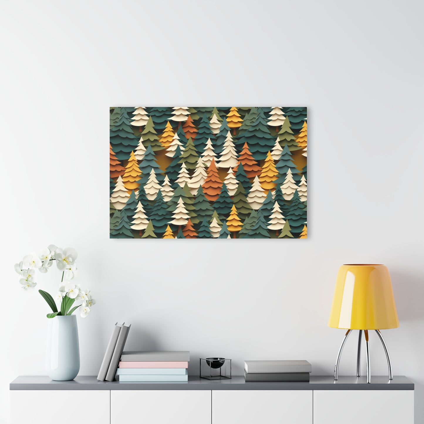 Forest Tree Pattern Acrylic Print - Cozy Woodland Wall Art, Nature Inspired Home Decor