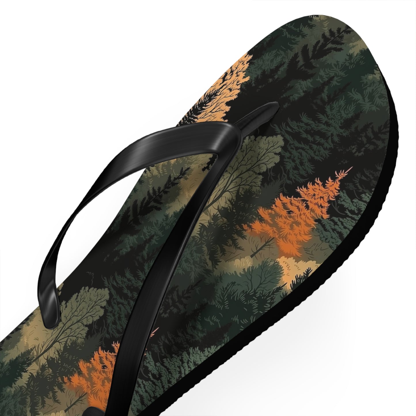 Forest Pattern Flip Flops - Nature Inspired Summer Sandals for Outdoor & Everyday Wear