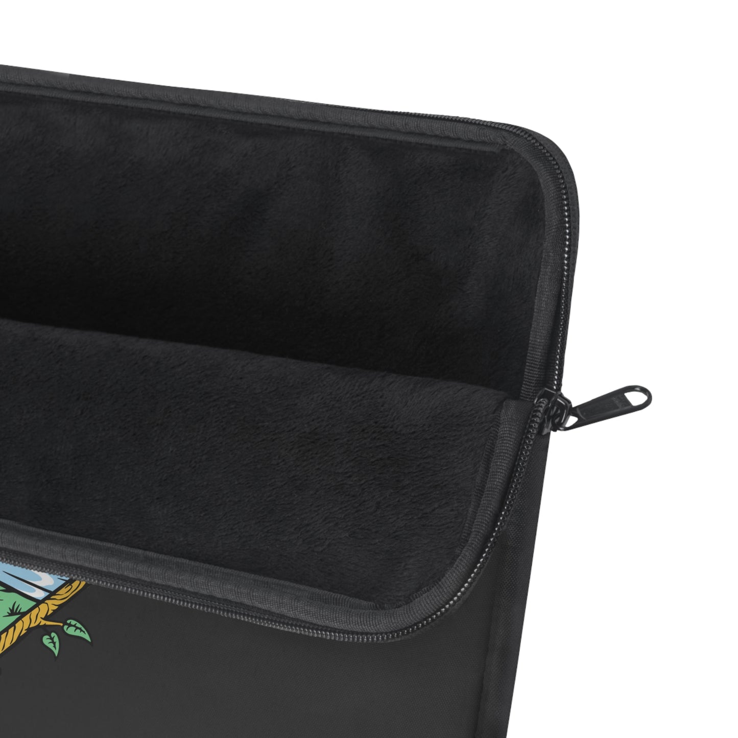 Cosmic Mountain Night Laptop Sleeve with Camping Illustration