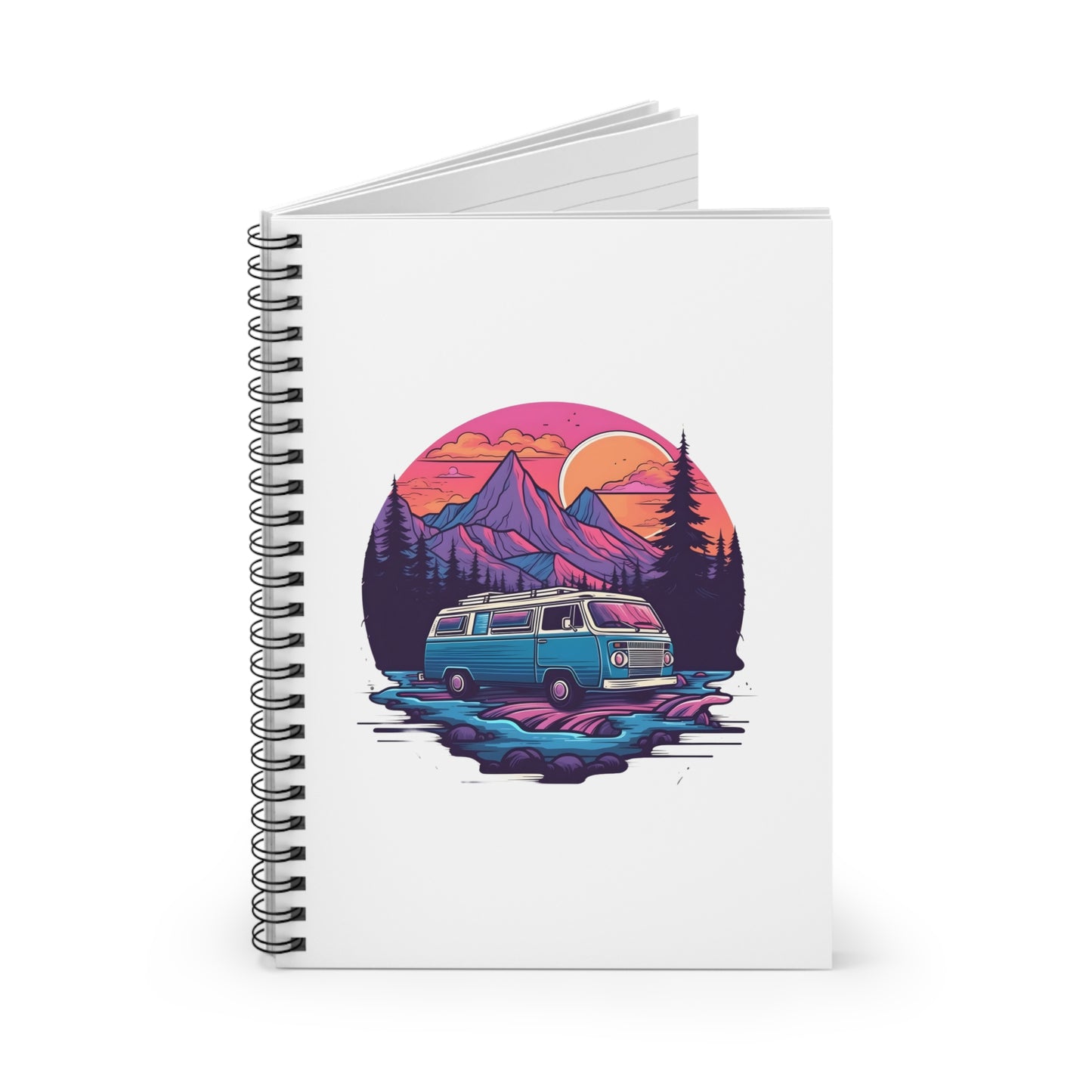 Van Life Sunset Spiral Notebook - Road Trip Journal for Travelers, Adventurers And Free Spirits